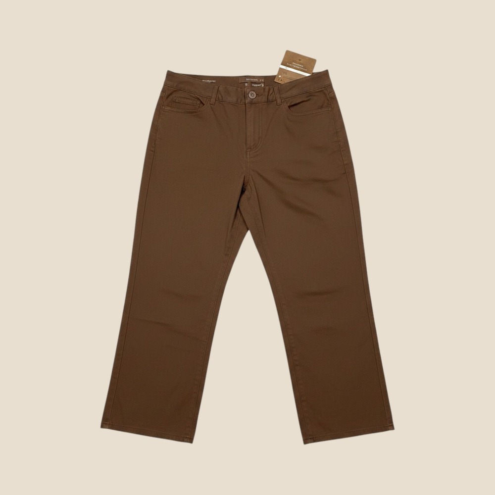 Coldwater Creek Natural Fit Cropped Jeans Brown Premium Denim Size 6 NEW